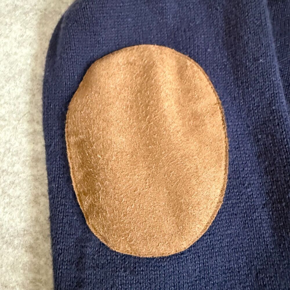 Hope & Henry Navy Horse Graphic Sweater Kids L Elbow Patch Organic Sustainable - Picture 4 of 10